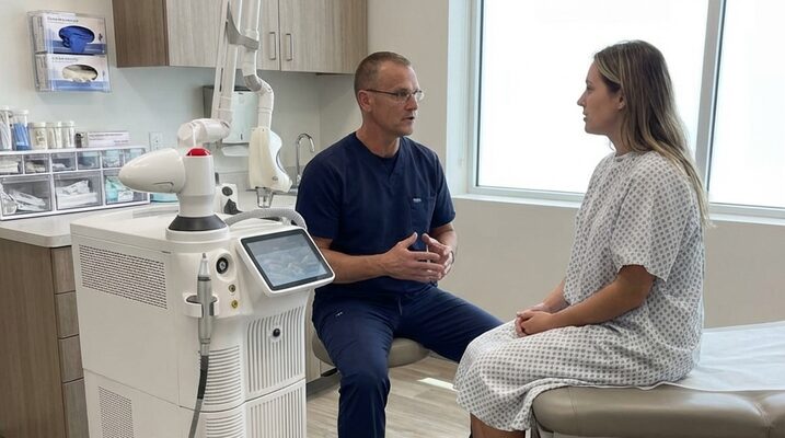 Stephen Johnson with Fotona SP Dynamis Pro laser and patient